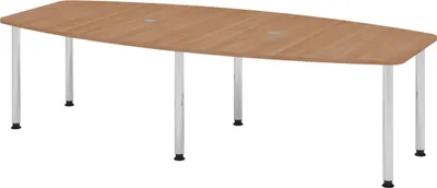 Produktbild von bümö Konferenztisch mittel KT28 - tischfuss: Chromfüße, Nachbildung: Nussbaum