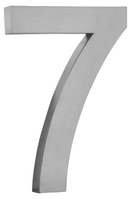 Obrázek produktu pro Číslo domu z kartáčovaného nerezového ocelového plechu – 3D design, odolné povětrnostním vlivům, výška 20 cm