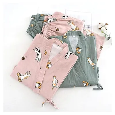 Produktbild von Bequemer Kimono-Pyjama aus reiner Baumwolle für Damen