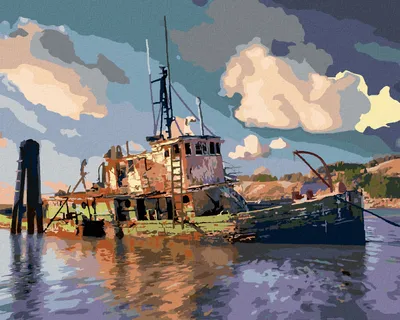 Produktbild von Zuty - Malen nach Zahlen - DAS VERSUNKENE SCHIFF (DENNIS FRATES), 40x50 cm, ohne Keilrahmen