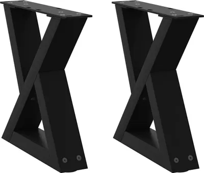 Imagen del producto de vidaXL Patas para mesa de centro, 2 unidades, color , 30 x (30-31,3) cm, acero