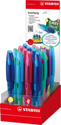 Image de Stylo plume STABILO EASYbirdy pour droitiers, présentoir 16 pièces