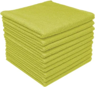 Produktbild von Famanu Mikrofasertücher 10 Stück - 30 x 30 cm, gelb, waschbar, für Haushalt und Auto