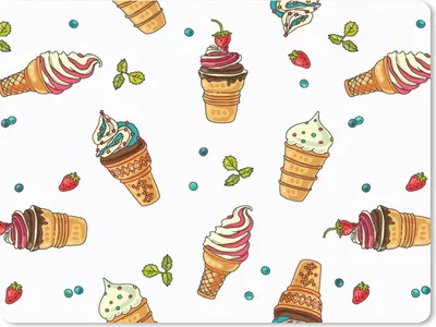 Produktbild von MuchoWow® Mauspad Mousepad Muster - Sommer - Eiscreme 40x30 cm - Mousepads - Maus Mat - Pad - Mausunterlage - Anti Rutsch