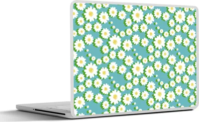 Produktbild von MuchoWow® Laptop Aufkleber Sticker Cover Blumen - Muster - Gänseblümchen 31x22.5 cm - Laptop-Deko