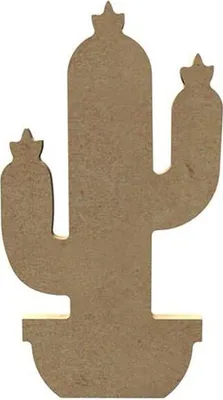Obrázek produktu pro Kaktus z MDF dřeva k dekoraci - 15 cm