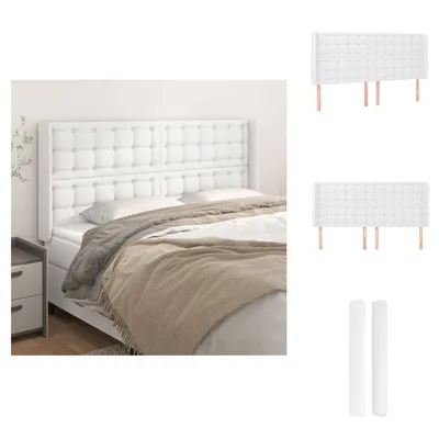 Produktbild von vidaXL Kopfteil mit Ohren Weiß 183x16x118/128 cm Kunstleder -  Kopf- & Fußenden