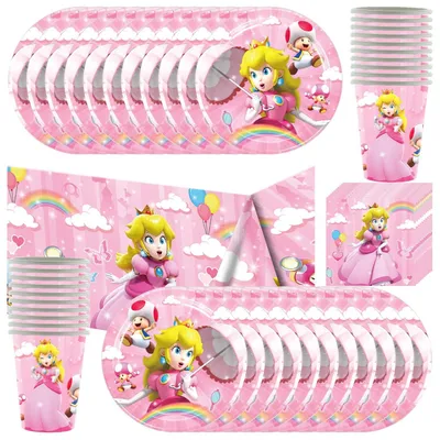 Immagine prodotto di Omgoods - Set di stoviglie per bambini a tema principessa, 61 pezzi