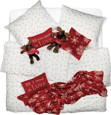 Obrázek produktu pro SCANquilt povlečení KLASIK vločky bílošedočervená 100% bavlna 140 x 220/70 x 90 cm