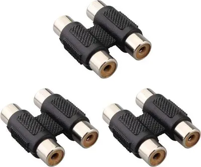 Image de Lot de 3 connecteurs RCA femelles, noir
