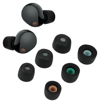 Produktbild von kwmobile 6x Ersatz In Ear Kopfhörer kompatibel mit Sony WF-1000XM5 - 3 Größen - Polster Ohrstöpsel In-Ear Ohrhörer - Schwarz