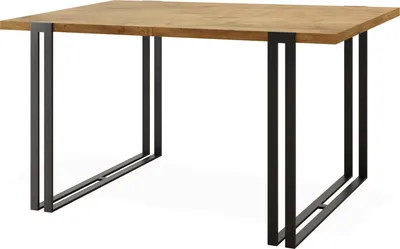 Obrázek produktu pro Rozkládací jídelní stůl - Velký stůl v loftovém stylu s černými kovovými nohami 140 až 240 cm - Industriální stůl do obývacího pokoje - Spacesaver - dub Lancelot - 140 x 80 cm