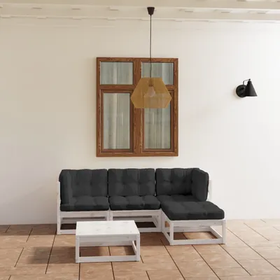 Produktbild von ZMH 5-tlg. Garten-Lounge-Set mit Kissen Kiefer Massivholz
