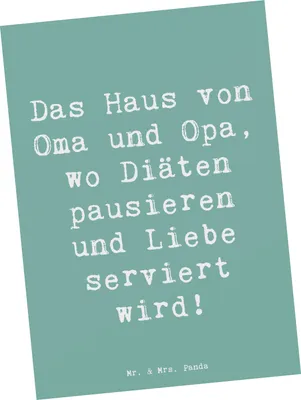 Produktbild von Mr. & Mrs. Panda bildkarte Spruch Großelternliebe - Meeresbrise - Geschenk, Postkarte, Diät, Kunstkarten, Familie, Liebe, Generationen, Weisheit, Postkarten, Großeltern