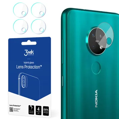 Produktbild von 3mk Hybridglas Lens Protection für Nokia 7.2  Kamera Objektiv Kameralinse 0,16mm 6H (4 Stück)