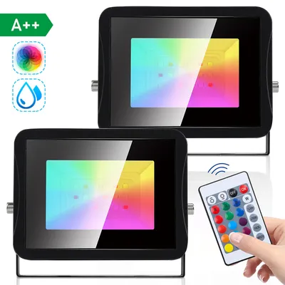 Zdjęcie produktu dla Jopassy 2 x 20W naświetlacz RGB IP67 zewnętrzny zmieniający kolor naświetlacz zewnętrzny