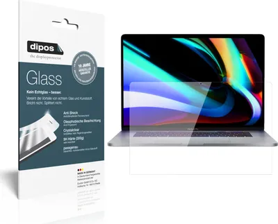 Produktbild von 2x Schutzfolie für Apple MacBook Pro 16 Zoll (2020 + 2019) - Anti-Shock 9H Folie dipos Glass Kunststoffglas