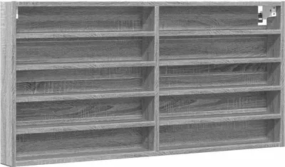 Image de vidaXL Armoire vitrine Gris Sonoma 100x8,5x50 cm Bois composite