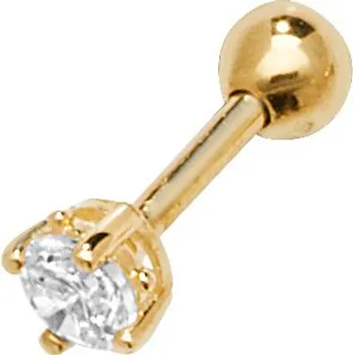 Produktbild von Edle 9 Karat (375) Gold Damen - Einzel Knorpel Ohrstecker mit Zirkonia - 3mm*3mm; TRS25845