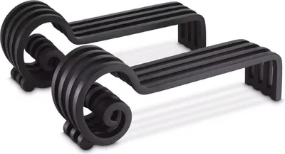 Produktbild von Casa Padrino Luxus Stahl Feuerbock Set Schwarz 48,5 x 11,5 x H. 17,5 cm - Kamin Zubehör - Luxus Qualität