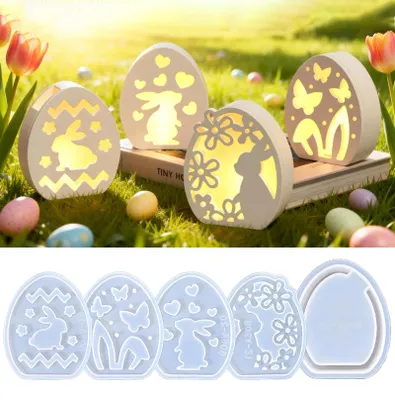 Produktbild von Silikonformen für Osterhasen, Eier mit Blumen und Osterdekorationen