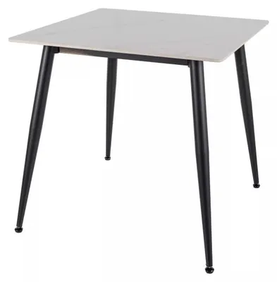 Image de Table en céramique - Gamme Rion - 80 x 80 x 76 cm - Blanc brillant
