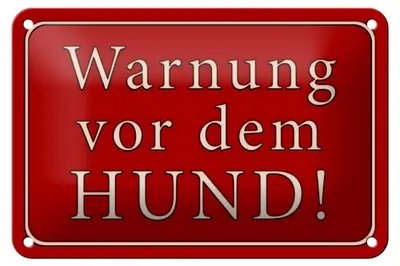 Produktbild von Blechschild Hinweis 18x12cm Warnung vor dem Hund