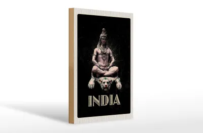 Produktbild von Holzschild Reise 20x30cm Indien Gott Buddhismus Löwe