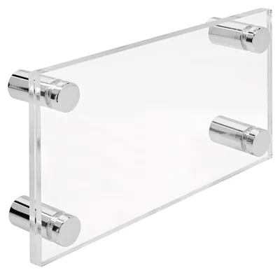 Produktbild von Firmenschild Namensschild Acrylglas 99x210 mm – inkl. 4 Messing-Abstandshalter 13×19 mm, Chrome