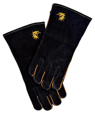 Produktbild von Hitzeschutzhandschuhe aus Leder, schwarz, 35 x 17,5 x 2,5 cm
