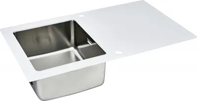 Produktbild von Küchenspüle Glas Einbauspüle Edelstahl Spüle 86 x 50 Weiß Respekta New York