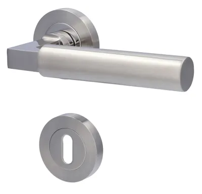 Produktbild von Alpertec BB-Rosettengarnitur Solid 2 Edelstahl silber rund