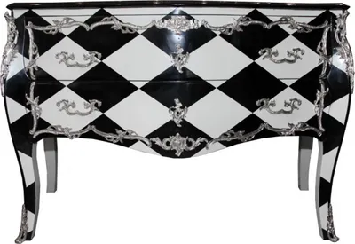 Barock Kommode Karo Chest of Drawers Checkered Furniture Baroque