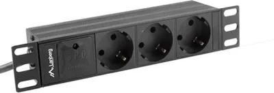 Produktbild von LANBERG 10" PDU-Steckdosenleiste 1U 3x Schuko 2m  sw