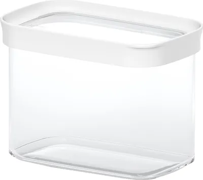 Obrázek produktu pro EMSA Optima, Kontejner, Obdélníkový, 1 l, Průhledná, Bílá, Styren metyl metakrylát (MS), Termoplastický elastomer (TPE), 55 °C