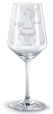 Produktbild von Mr. & Mrs. Panda Weinglas Fuchs Ballerina - Transparent - Geschenk, glas für rotwein, Party, Rotweinglas mit Gravur, Kelch, Geburtstag, Ballett