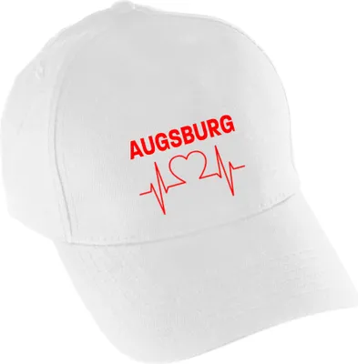 Produktbild von multifanshop Baseballcap - Augsburg - Herzschlag, weiß, Größe one size