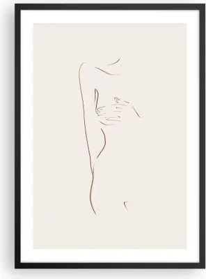 Produktbild von Gerahmtes Poster - Schwarzer Rahmen - Skizze Nacktheit Frau - 50x70 cm - Wand Bild - Wanddeko - Wandbilder - Kunstposter - Wandposter - Bilderrahmen - Bilder - Kunstdruck - P2BPA50x70-4552