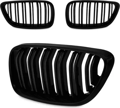 Produktbild von Kühlergrill Sport Grill passend für BMW F22 F23 F87 Set schwarz glanz Doppelsteg