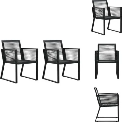 Produktbild von vidaXL Gartenstühle 2 Stk. Schwarz PVC Rattan - Gartenstühle