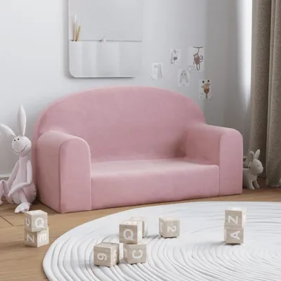 Obrázok produktu pre vidaXL Detská 2-miestna pohovka Pink Soft Plush