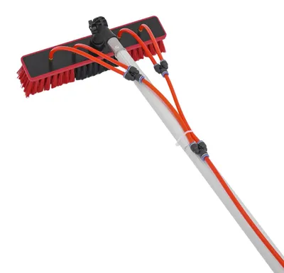 Immagine prodotto di Kit per la pulizia dei pannelli solari - Set di spazzole telescopiche - Lunghezza 7 metri - Testa della spazzola rotante - Spazzola da 35 cm - Tubo da 7 metri - Materiali: alluminio e PP