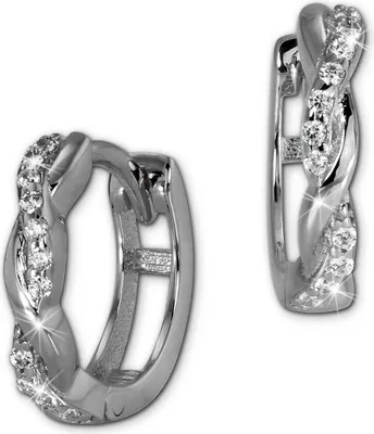 Produktbild von GoldDream Damen Ohrringe Zirkonia silber 12mm Creolen 333 Weißgold 8 K D2GDO5041J