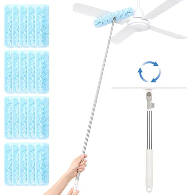 Teleskop-Staubwedel 180 cm, 20 Tücher, elektrostatisch, 360°