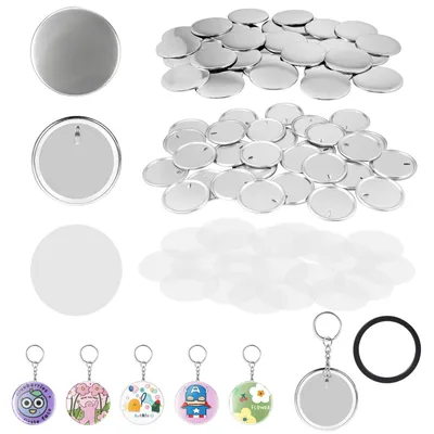 Immagine prodotto di Set di bottoni da 100 pezzi - Kit di spille da 58 mm - Bottoni per badge - Spille fai-da-te - Progetti creativi - Materiale di alta qualità