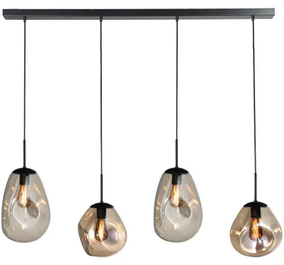 Produktbild von masterlight Pendelleuchte Lava 4-flammig Glas Gold 130x24cm