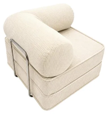 Zdjęcie produktu dla Fotel modułowy SURB Chair 100, przeznaczony dla dorosłych, z oparciem obrotowym i chromowaną konstrukcją, wymiary: 100 x 100 cm, kolor: kremowy