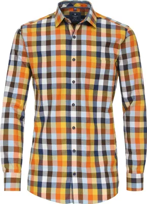 Produktbild von REDMOND Langarmhemd Gelb/Bunt kariert L Modern Fit