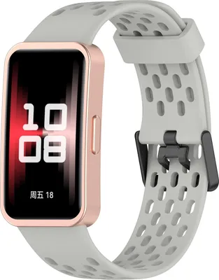 Produktbild von INF Ersatzarmband für Huawei Band 10/9/8 - Atmungsaktives Lochdesign Grau