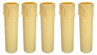 5x E14 Fassungshülse, Kerzenhalter, Kunststoff, champagner, Ø 24/26 mm, 85 mm